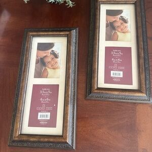 Ornate Brown Wood-Like Multi-Opening Picture Frame Set